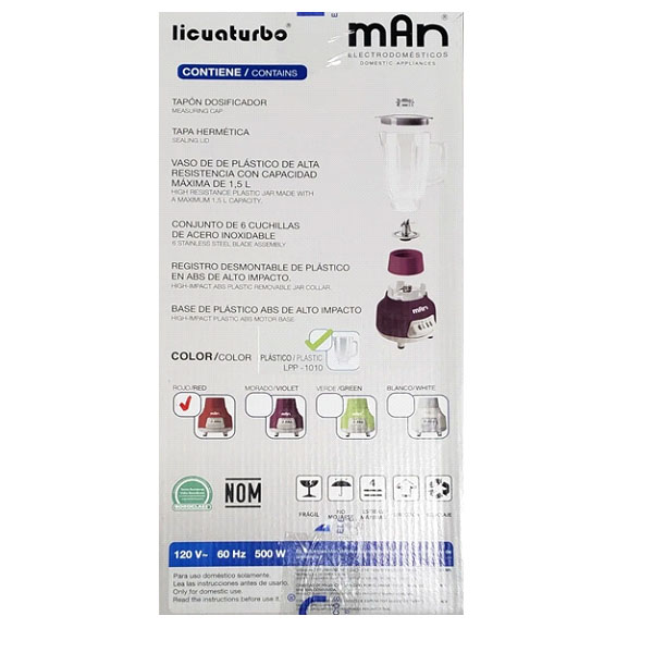 LICUADORA MAN ROJA MODELO LP-1010