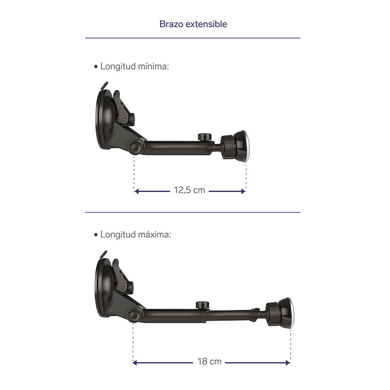 Soporte para celular magnético con brazo extensible