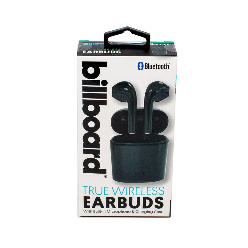 Billboard - Audifonos Bluetooth True Wireless Earbuds Negros con estuche de carga