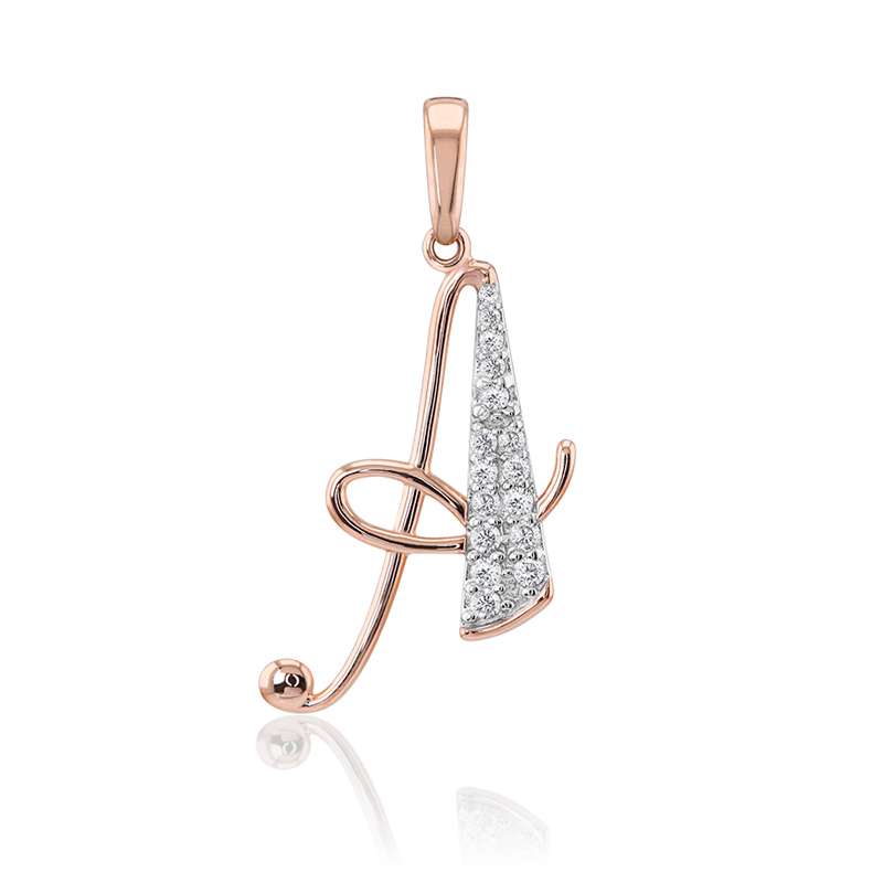 DIJE LETRA A ORO 10K ABBA JOYAS