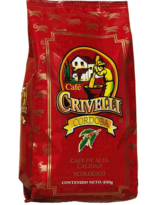 Café Molido 250 gr Crivelli de Cordoba Veracruz Ecológico para exportación