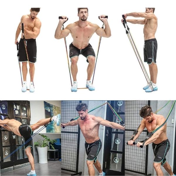 Bandas De Resistencia Fitness, Bandas Elasticas 5 Tubos.