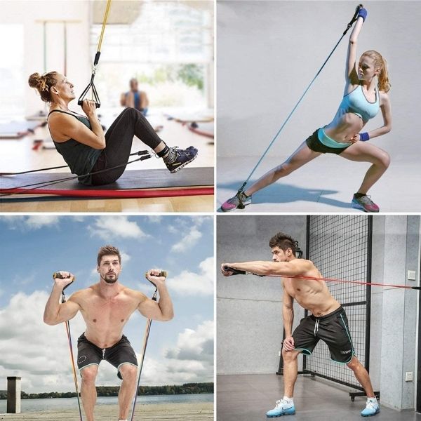 Bandas De Resistencia Fitness, Bandas Elasticas 5 Tubos.