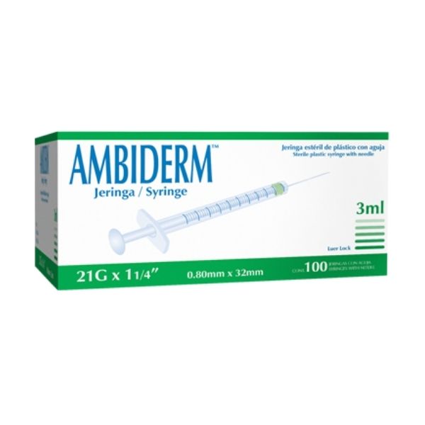 Jeringa con aguja TUBERCULINA c/100 pzas 1ml 29gX13mm