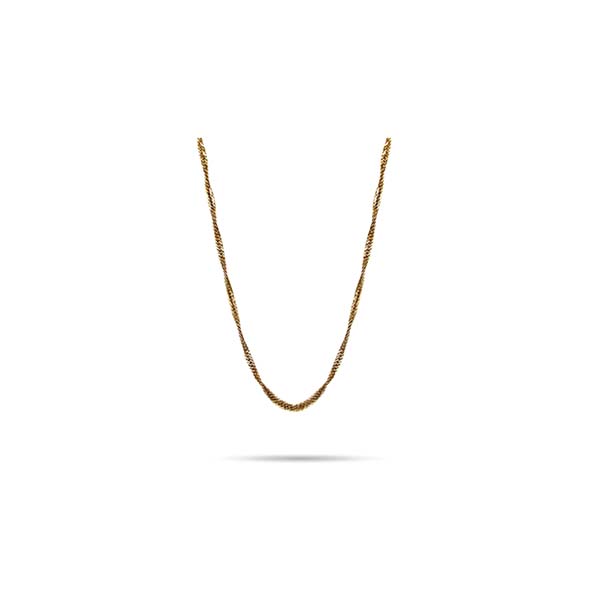 Cadena Estilo Singapure en Oro de 14 K + Obsequio