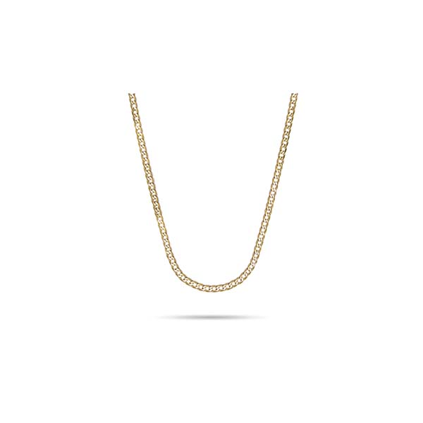 Cadena Estilo Barbada 1X1 en Oro de 14 K + Obsequio