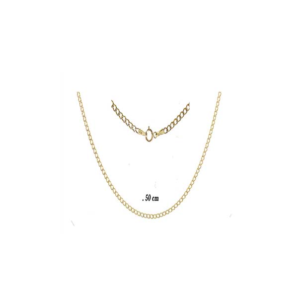 Cadena Diamantada 1X1 de 50 centímetros en Oro de 14 K + Obsequio