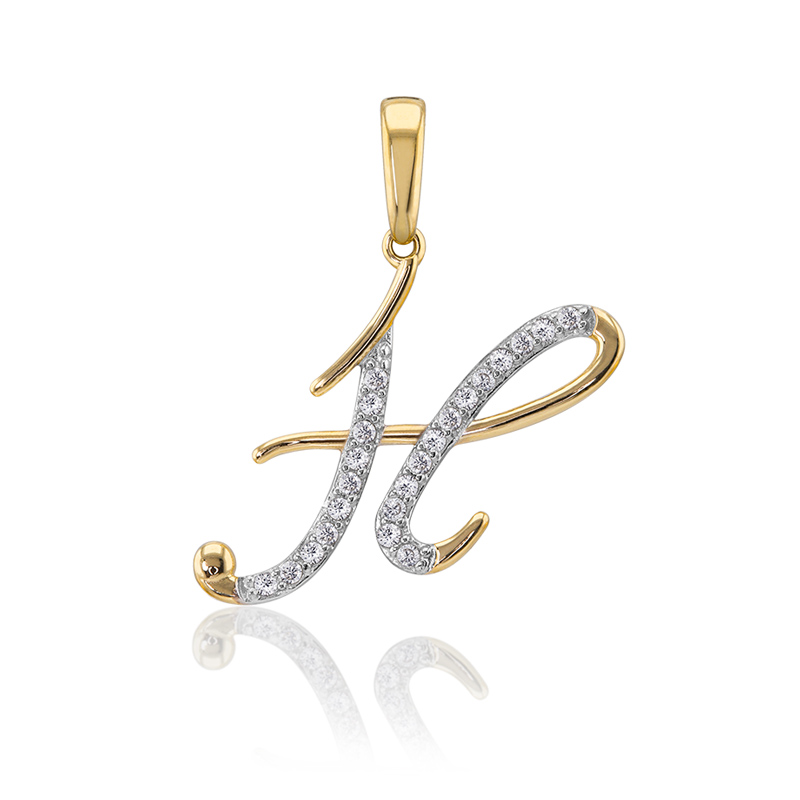 DIJE LETRA H ORO 10K ABBA JOYAS
