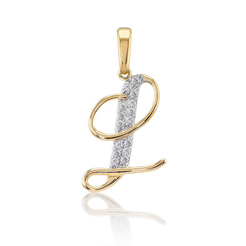 DIJE LETRA L ORO 10K  ABBA JOYAS