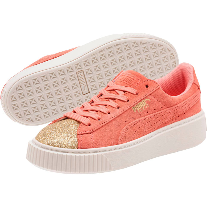 Puma suede best sale platform glam jr