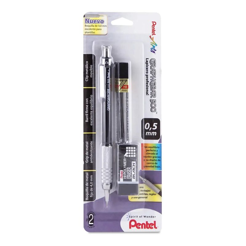 Pentel Lápiz De Minas Portaminas Lapicero + Minas Y Goma