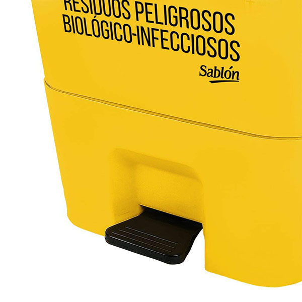 CESTO DE PEDAL CON CUBETA REMOVIBLE PARA RESIDUOS BIOLÓGICOS DE 17 LTS AMARILLO