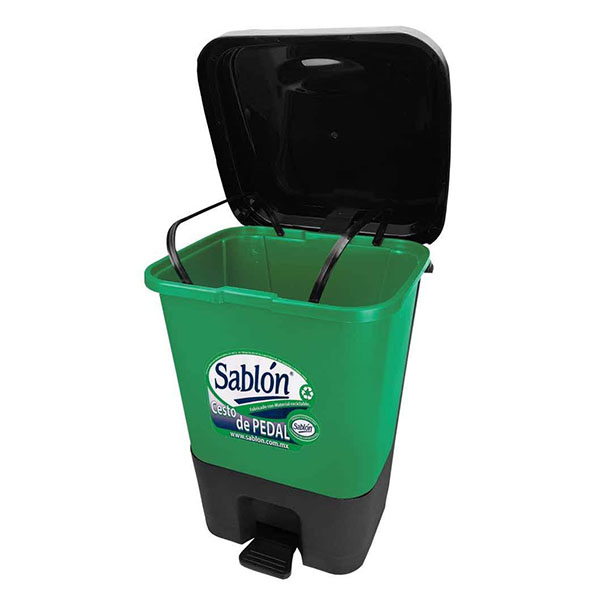 CESTO NEGRO DE PEDAL PARA BASURA ORGANICO DE 17 LTS