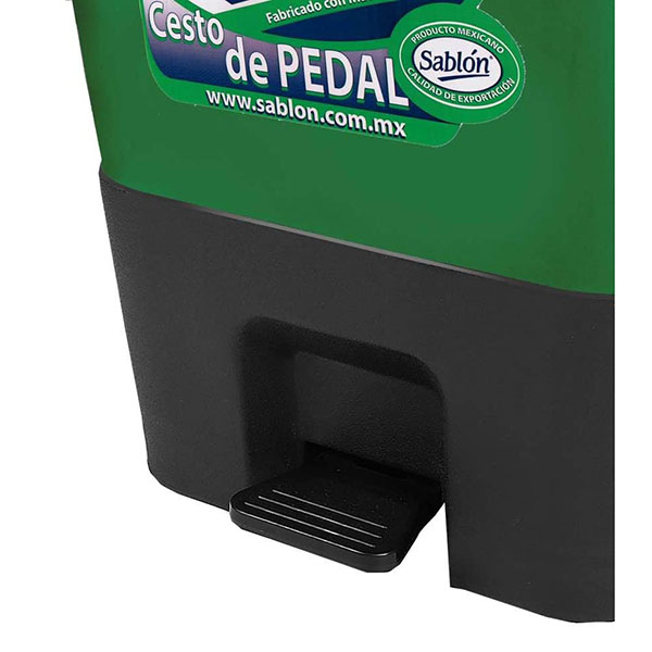 CESTO NEGRO DE PEDAL PARA BASURA ORGANICO DE 17 LTS