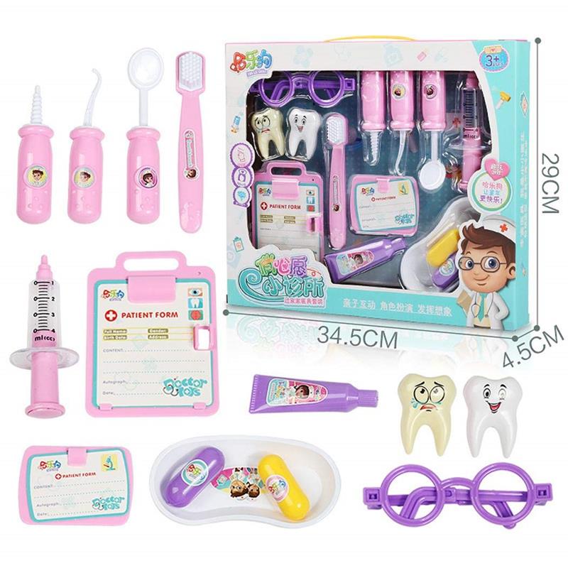 Set Médico Dental De Juguete Doctor Dentista Accesorios Rosa