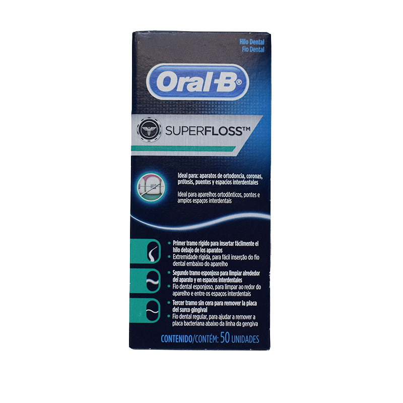 Hilo Dental Super Floss Oral-b Puentes Ortodoncia Coronas