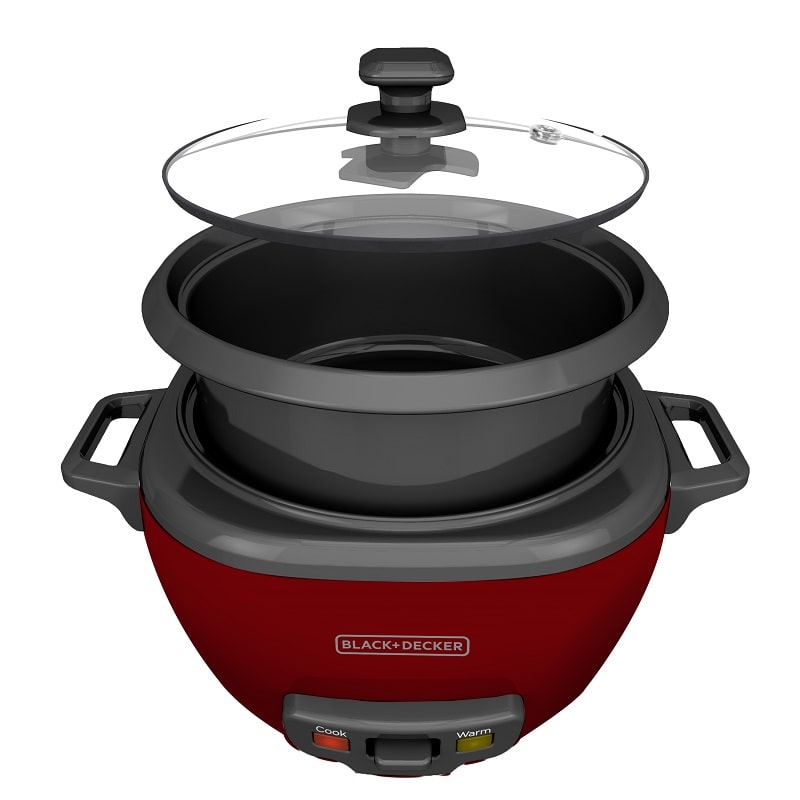 Arrocera Electrica Black And Decker Capacidad 14 Tazas Roja