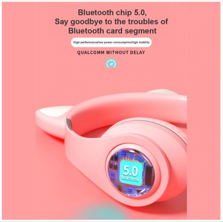 Audifonos Bluetooth Inalambricos Kawaii Diadema Manos Libres Led