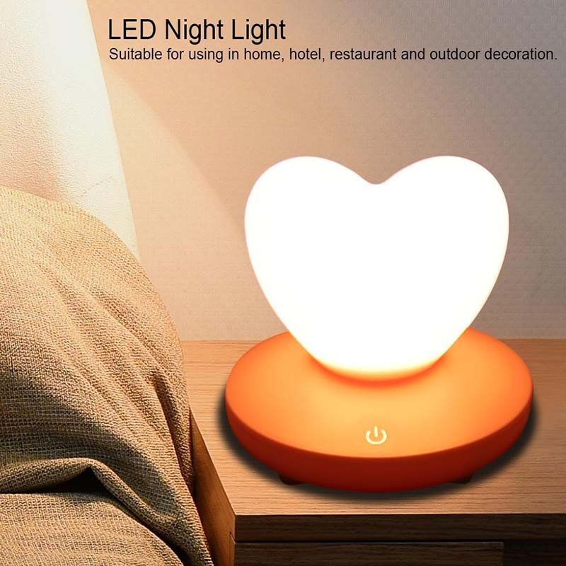 Luz nocturna Rifety, con forma de corazón, con puerto USB, para interior, hotel, restaurante y exterior