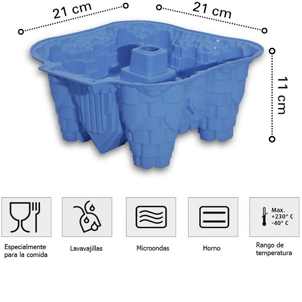 Molde Vnct De Silicon Castillo Para Pasteles, Gelatinas, Hielo