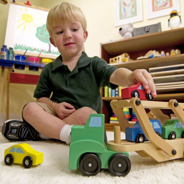 Transportador De Autos De Madera - Grúa De Vehículos