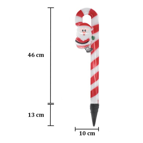 4 Bastones Navideños Luz Led Con Estaca