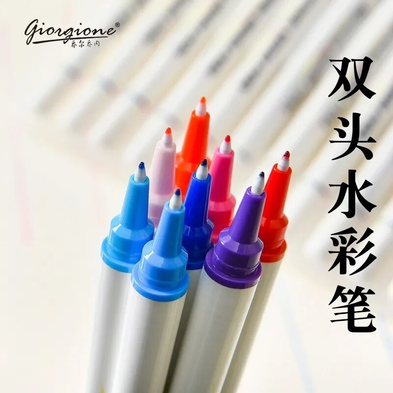 Marcadores Acuarela 48 Colores Doble Punta Pincel Estuche