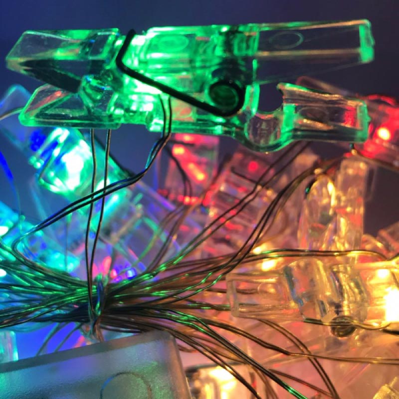 Serie De 30 Luces En Forma De Pinza De Colores