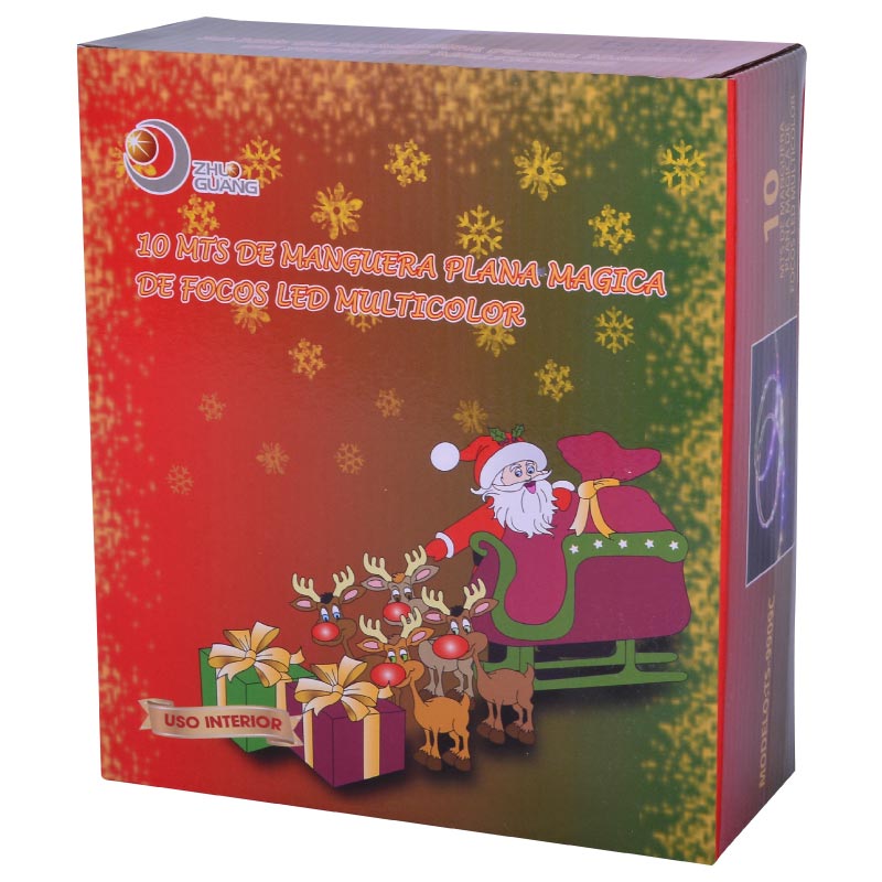MANGUERA PLANA LUZ LED DE 10 METROS MULTICOLOR