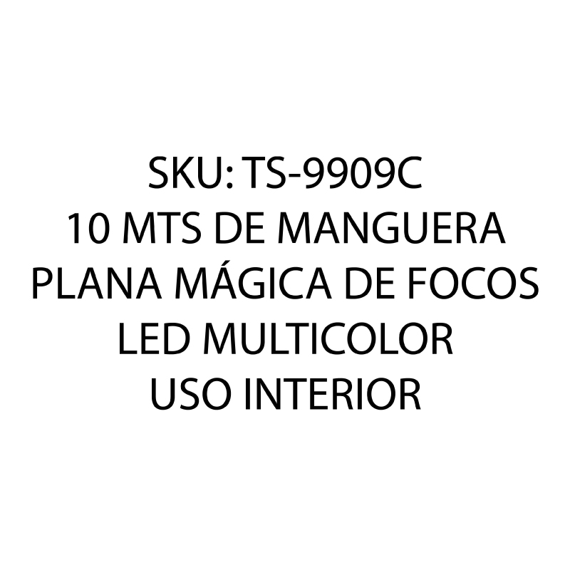 MANGUERA PLANA LUZ LED DE 10 METROS MULTICOLOR