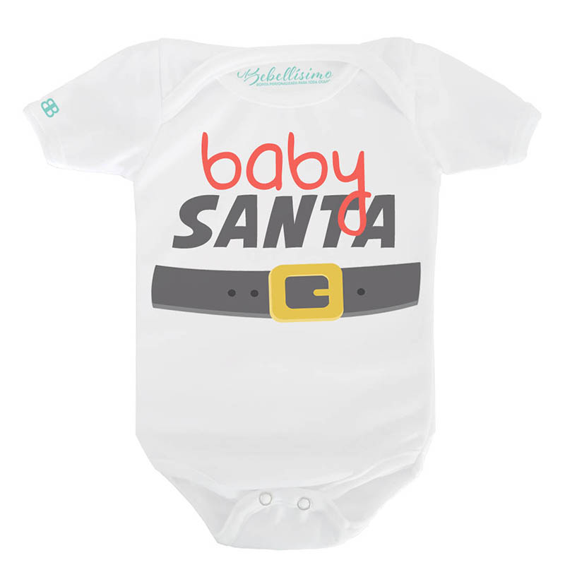 Pañalero Personalizado Bebé Navidad en Manga Corta o Larga