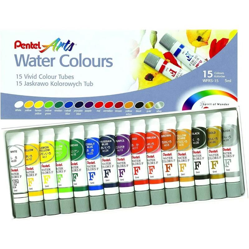 Acuarelas Pinturas Watercolor Profesionales Pentel 15 Tubos
