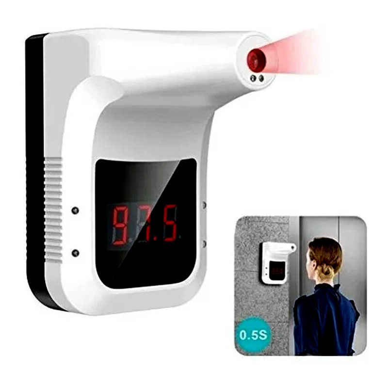 Termómetro Infrarrojo De Pared, Digital Con Alarma de Pantalla LCD-Sin Contacto