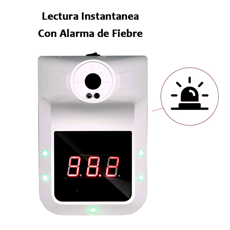 Termómetro Infrarrojo De Pared, Digital Con Alarma de Pantalla LCD-Sin Contacto