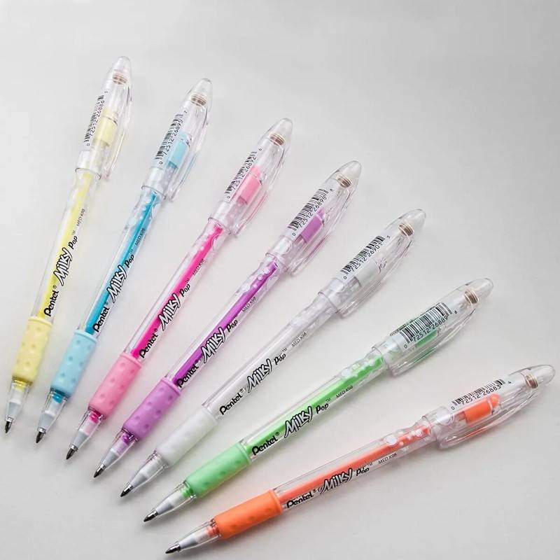 8 Bolígrafos Plumas Lapiceros Tinta Gel Pentel Milky Pop 8mm