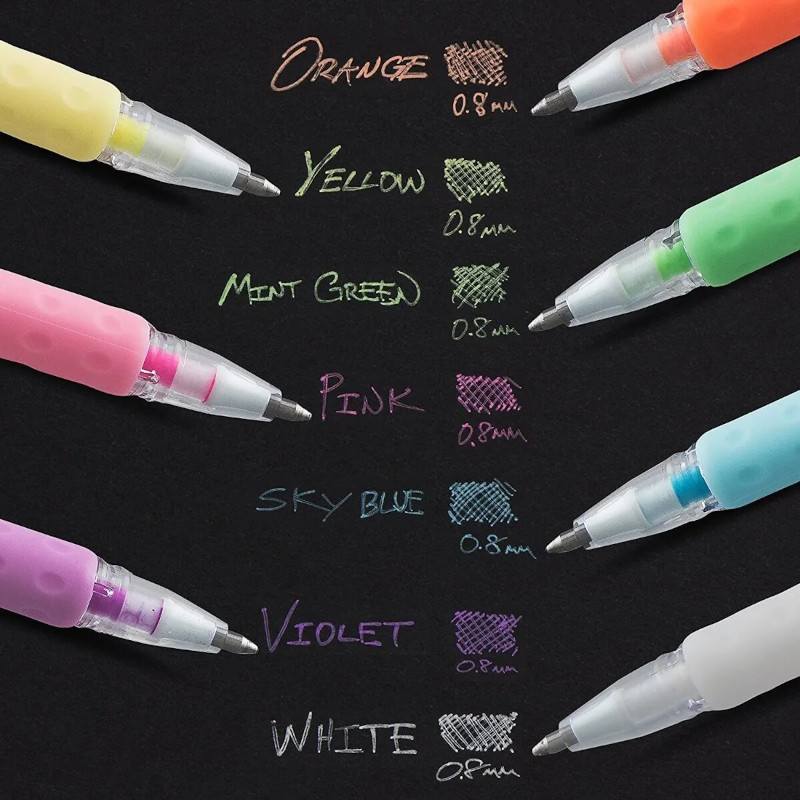 8 Bolígrafos Plumas Lapiceros Tinta Gel Pentel Milky Pop 8mm