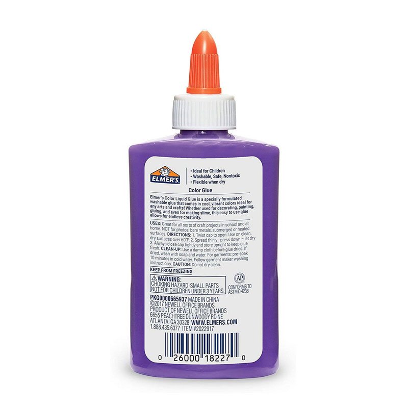 Pegamento Slime Morado Elmer´s Washable Color Glue Solido 147ml
