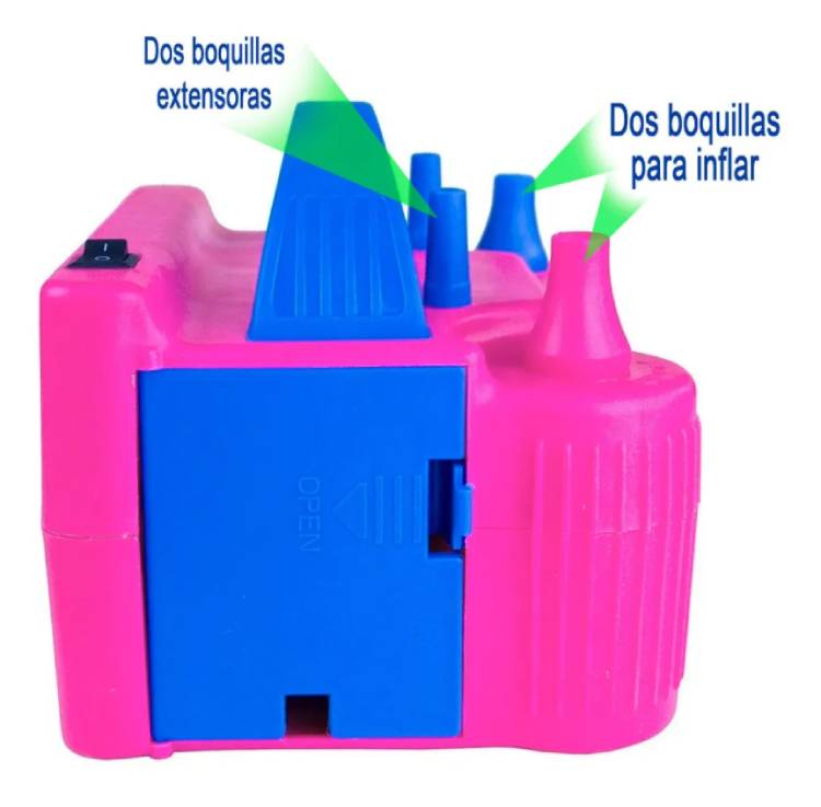 Bomba Electrica Para Inflar Globos 110v Doble Valvula