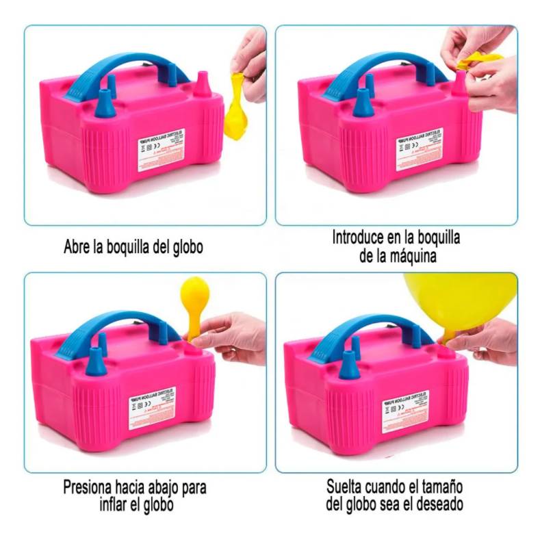 Bomba Electrica Para Inflar Globos 110v Doble Valvula