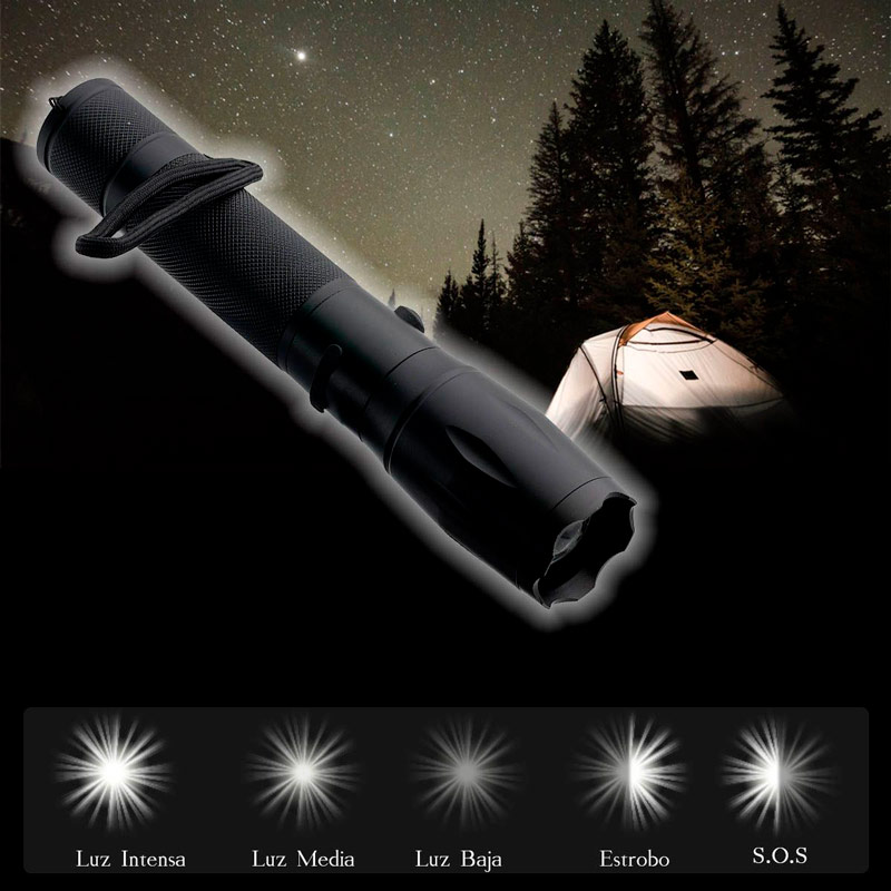 Linterna Portátil Recargable 103-t6 Led Militar Táctica