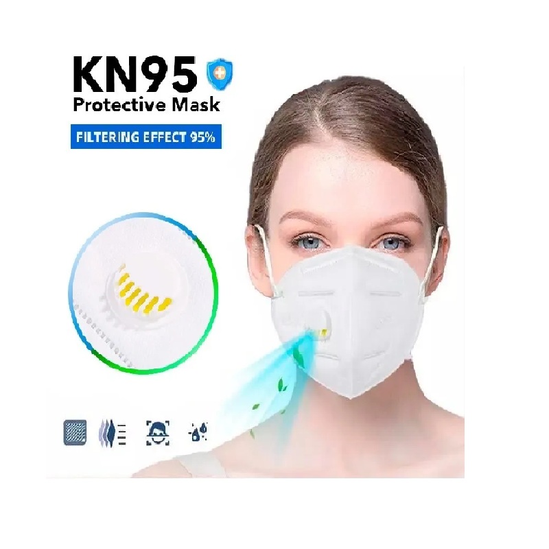 10 pcs Mascarilla tapabocas kN95 Con Válvula  GRIS