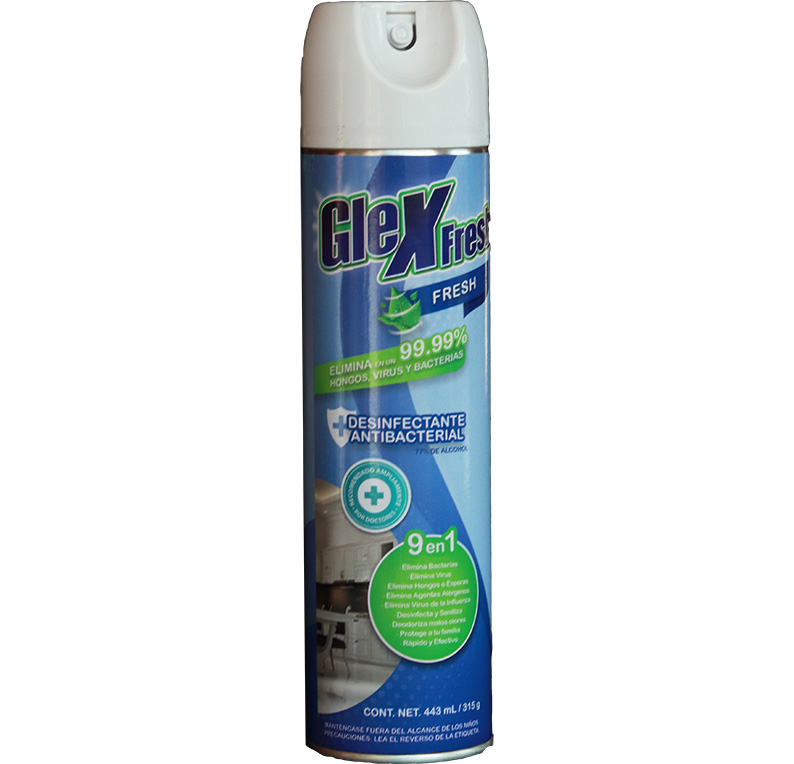 Desinfectante antibacterial en Aerosol GlexFresh Fresh 3 piezas 443mL