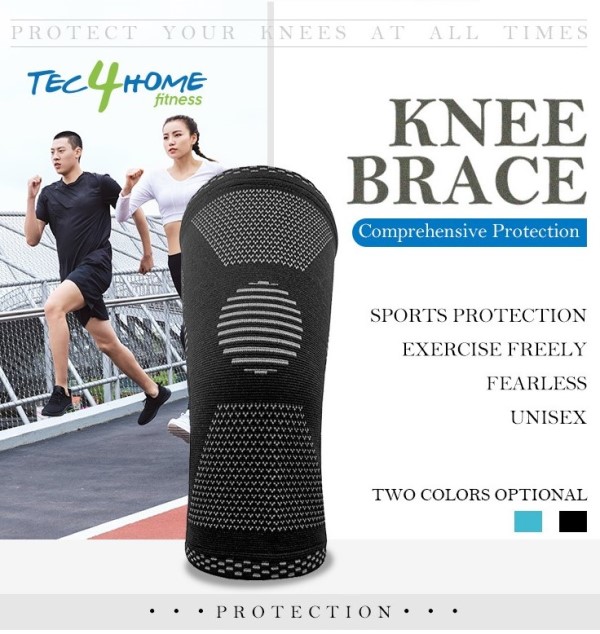 Tec4Home Rodillera Fitness de sintético color Gris, T4H-ROD-01A