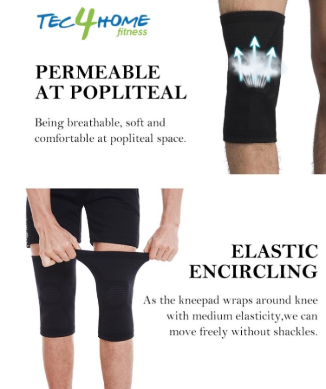 Tec4Home Rodillera Fitness de sintético color Gris, T4H-ROD-01A