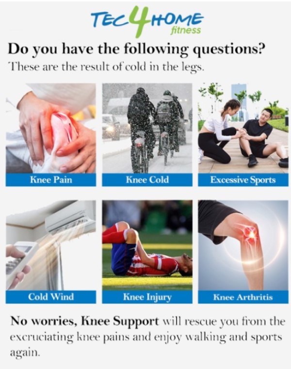 Tec4Home Rodillera Fitness de sintético color Gris, T4H-ROD-01A