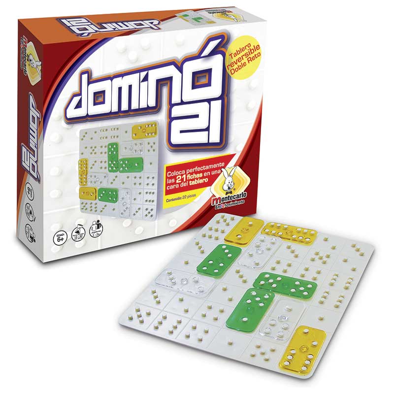 Domino 21 Montecarlo Juego De Mesa Numeros Matematico Ninos