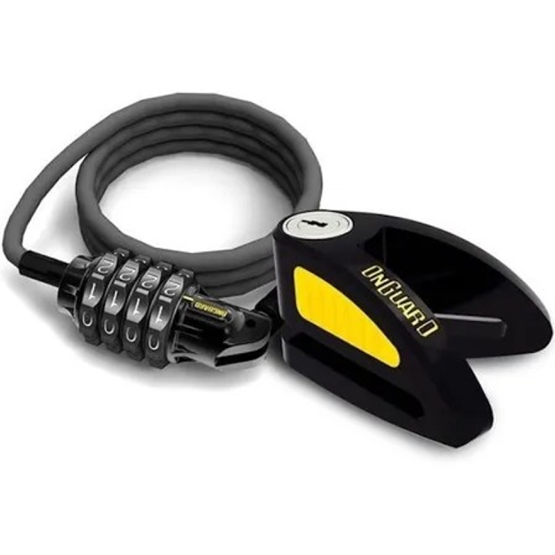 Candado Bloqueo Disco Moto Onguard 8110 Con Cable De Acero Cable