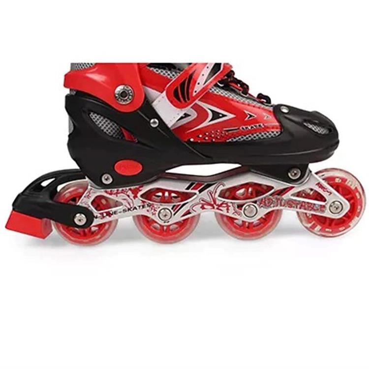 Patines Rojo Ajustable Luz Led Aluminio Ruedas Poliuretano M 23-25