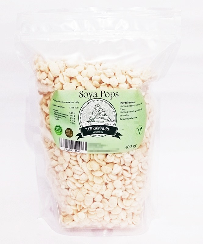 Soya Pops, Cereal de Soya Inflada Sin Azucar 400g