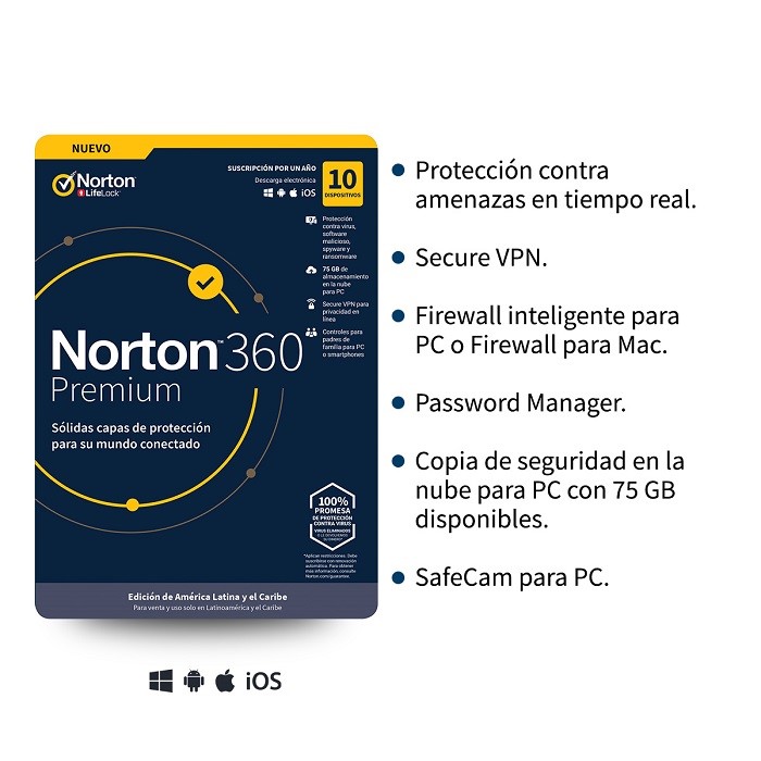 Norton 360 Premium / Total Security 10 Dispositivos 1 Año